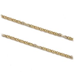 Corrente Malha Olho de Tigre com Infinito em Ouro 18 Kilates - 21376